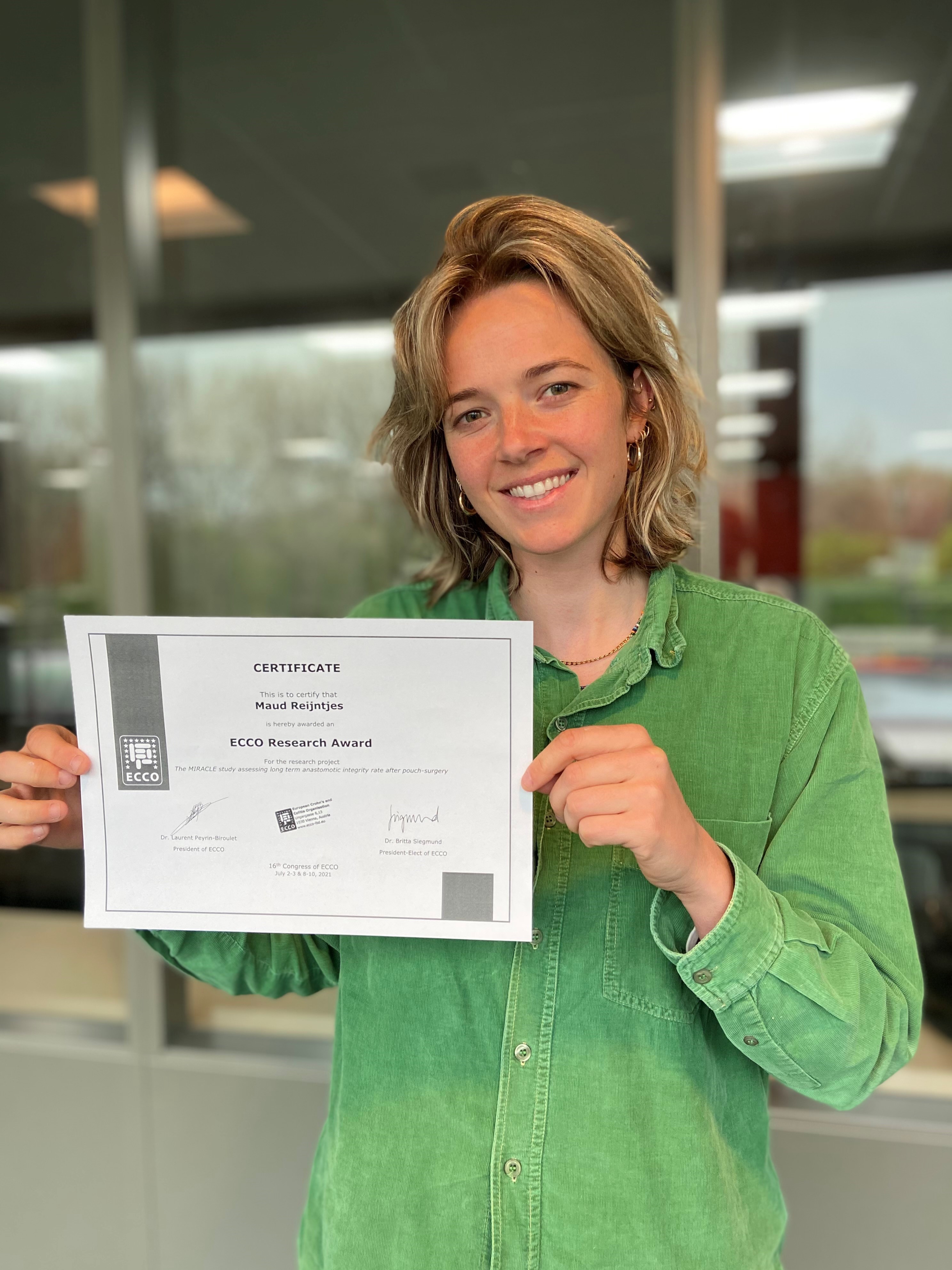 ECCO Research Award 2021 Maud Reijntjes (The Netherlands)