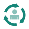 Arrows circle around a person